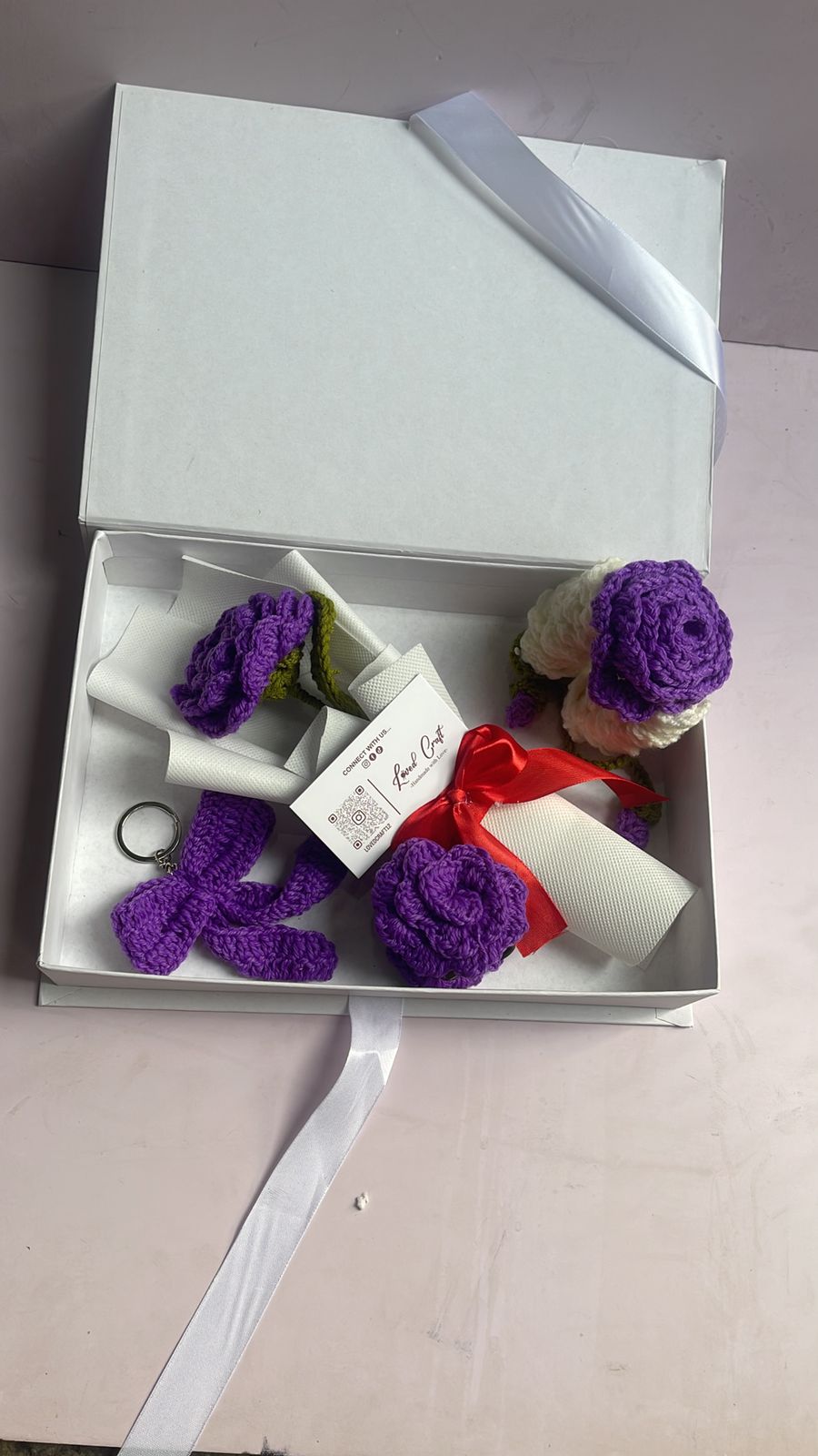 Loved craft Premium Purple Crochet Gift Box
