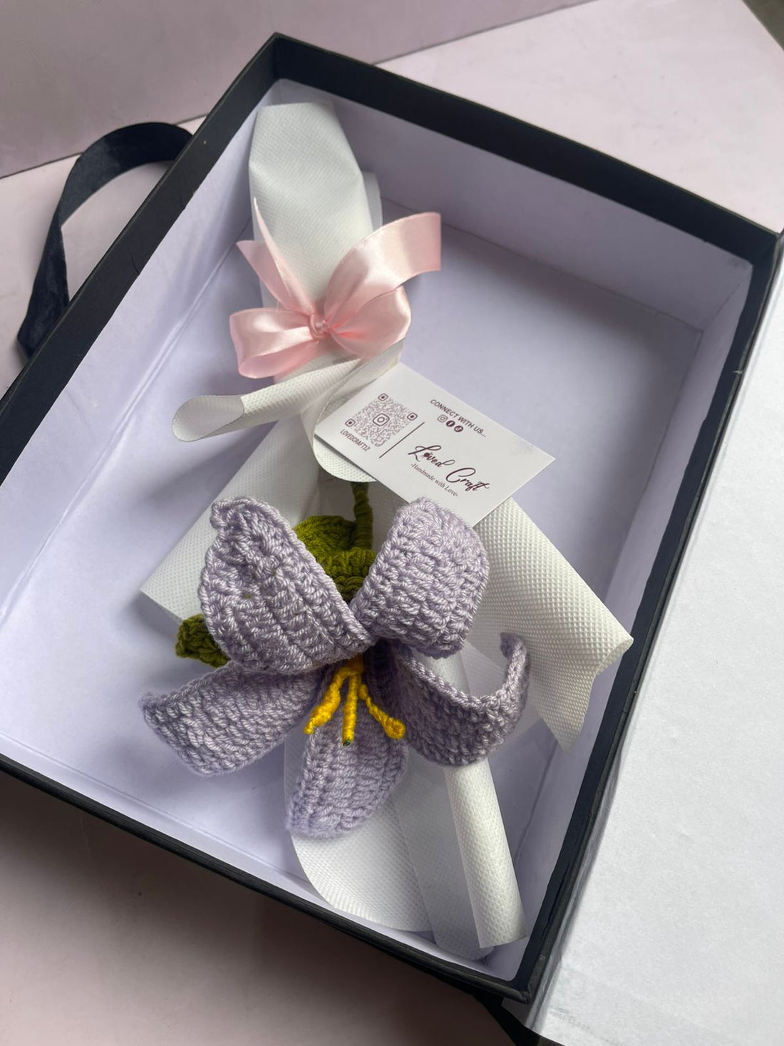 Handmade Crochet Purple Lily Bouquet – Elegant Crochet Lily Flower Gift | Loved Craft