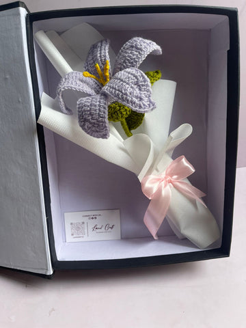 Handmade Crochet Purple Lily Bouquet – Elegant Crochet Lily Flower Gift | Loved Craft