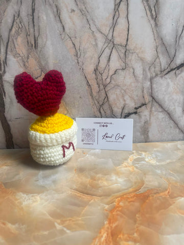 Handmade Crochet Heart Pot – Romantic Crochet Heart Flower Pot Gift | Loved Craft